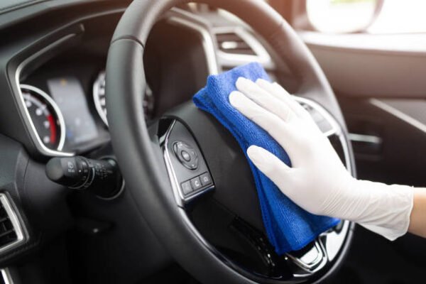 Interior cleaning sedan car